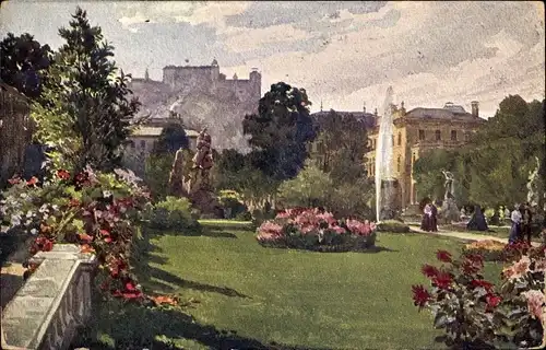 Künstler Ak Salzburg in Österreich, Mirabell-Garten