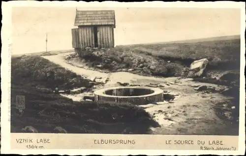 Foto Ak Špindlerův Mlýn Region Aussig, Elbursprung, Le Source du Labe