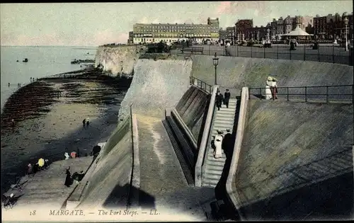 Ak Margate Kent England, Fort Steps