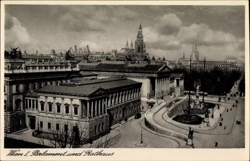 Ak Wien 1 Innere Stadt, Parlament, Rathaus