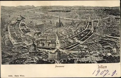 Ak Wien, Panorma der Stadt