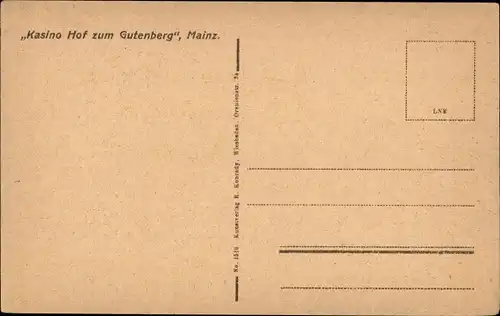 Ak Mainz am Rhein, Kasino Hof zum Gutenberg, Auto