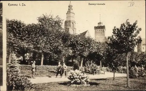 Ak Kamenz in Sachsen, Dammpromenade