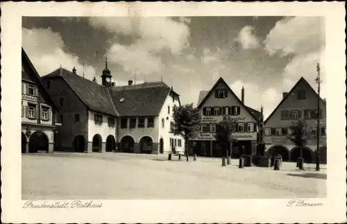 Ak Freudenstadt im Schwarzwald, Rathaus, Turmuhr