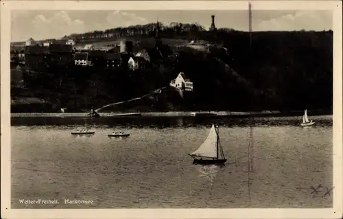 Ak Wetter an der Ruhr, Harkortsee, Freiheit, Segelboote, Ruderboote