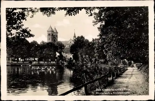 Ak Bad Klosterlausnitz in Thüringen, Klosterteich, Klosterkirche