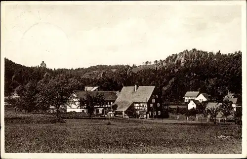 Ak Jonsdorf in Sachsen, Zittauer Gebirge, Nonnenfelsen, Schalkstein