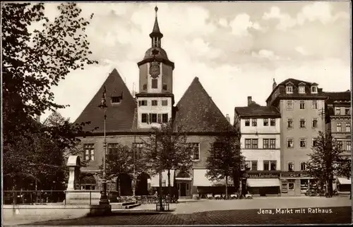 Ak Jena in Thüringen, Markt mit Rathaus