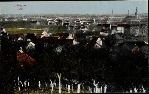 Ak Erlangen in Mittelfranken Bayern, Ortsansicht