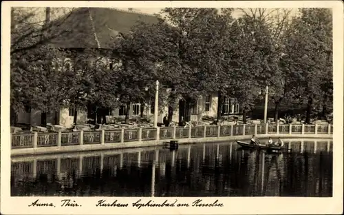 Ak Auma Weidatal in Thüringen, Kurhaus Sophienbad am Kesselsee