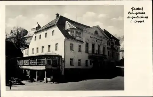 Ak Augustusburg im Erzgebirge, Gasthof Lehngericht, Außenansicht