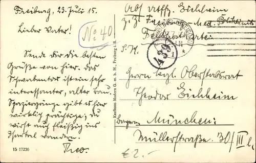 Ak Freiburg im Breisgau, Schwabentor, Turm