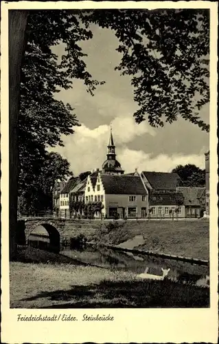 Ak Friedrichstadt Eider, Blick auf die Steinbrücke