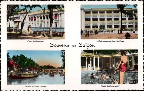 Ak Saigon Cochinchine Vietnam, Palais du Gouverneur, Ecole Municipale