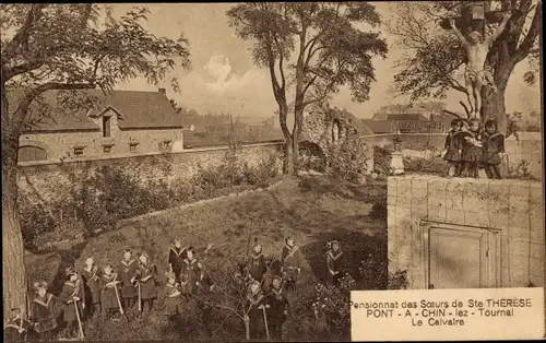 Ak Tournai Wallonien Hennegau, Pensionnat des Soeurs de Ste Therese, Le Calvaire