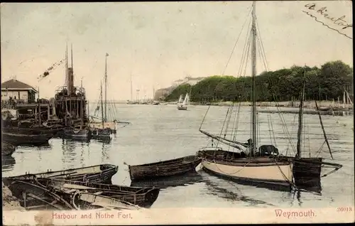 Ak Weymouth Südwestengland, Hafen, Nothe Fort