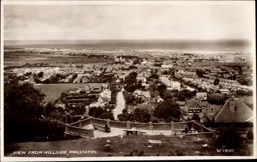 Ak Prestatyn Wales, Panorama, Blick vom Hang