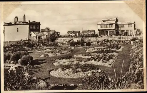 Ak Kinmel Bay Wales, Platz, Postamt