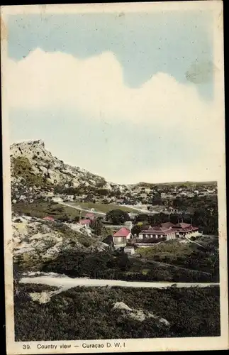 Ak Curaçao Niederländische Antillen Karibik, Teilansicht