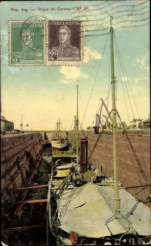 Ak Buenos Aires, Argentinien, Dique de Carena