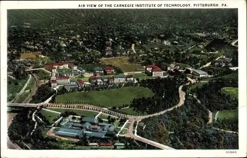 Ak Pittsburgh Pennsylvania USA, Carnegie Institute of Technology, Luftaufnahme