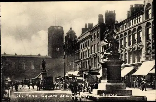 Ak Manchester England, St. Ann's Square, Kirche