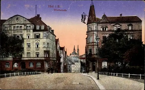 Ak Hof an der Saale Oberfranken Bayern, Wörthstraße