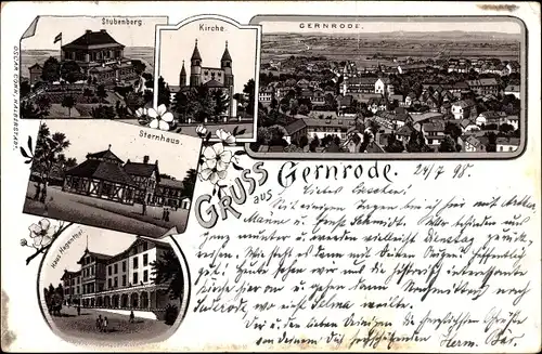 Litho Gernrode Quedlinburg im Harz, Sternhaus, Stubenberg, Haus Hagenthal