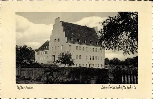 Passepartout Ak Uffenheim in Mittelfranken Bayern, Die Landwirtschaftsschule