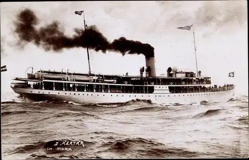 Foto Ak Dampfer Hertha im Sturm, Reederei Braeunlich Stettin
