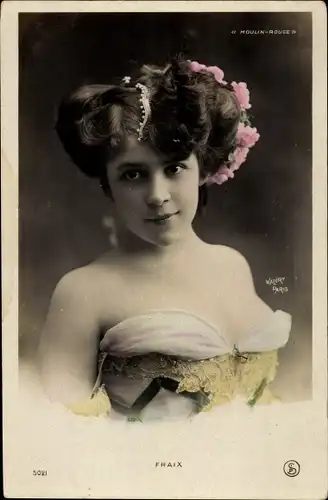 Ak Varietekünstlerin Fraix, Moulin Rouge, Portrait
