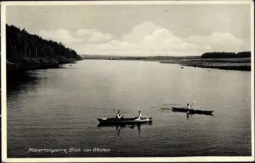 Ak Crimmitschau in Sachsen, Kobertalsperre, Ruderboote