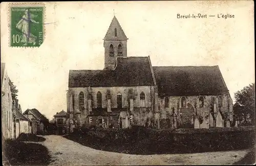 Ak Breuil le Vert Oise, L'Eglise