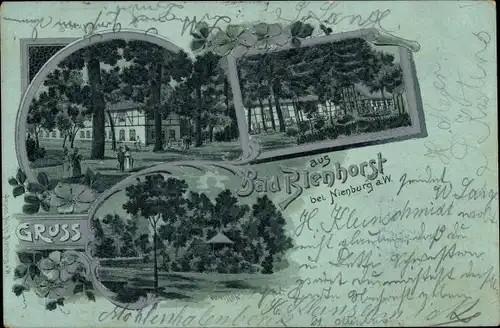 Mondschein Litho Bad Blenhorst Balge Niedersachsen, Badehaus, Gast und Logierhäuser, Pavillon