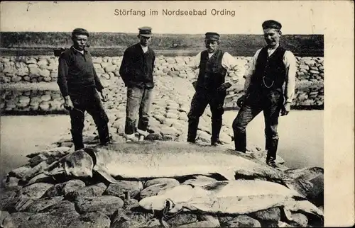 Ak Nordseebad Sankt Peter Ording, Störfang, Fischer am Strand