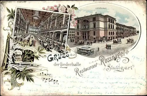 Litho Stuttgart in Baden Württemberg, Restaurant Rossnagel, Liederhalle