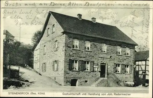 Ak Steinenbrück Gummersbach im Oberbergischen Kreis, Gastwirtschaft und Handlung