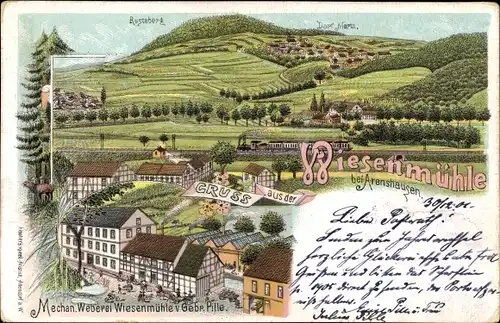 Litho Arenshausen Eichsfeld Thüringen, Weberei Wiesenmühle, Rustaberg