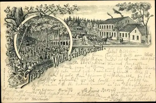 Litho Erfurt in Thüringen, Gasthaus Waldschlösschen