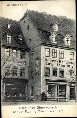 Ak Weißenfels an der Saale, Uhrenhandlung Oskar Kronenberg