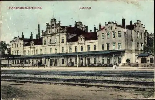 Ak Hohenstein Ernstthal in Sachsen, Bahnhof, Gleisseite