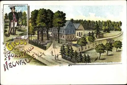 Litho Neuwalde Leutersdorf Oberlausitz, Forsthaus