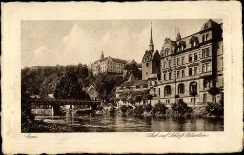 Ak Untermhaus Gera in Thüringen, Schloss Osterstein, Brücke, Kirche