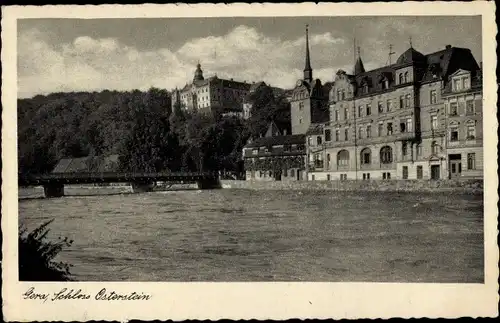 Ak Untermhaus Gera in Thüringen, Schloss Osterstein, Brücke, Kirche