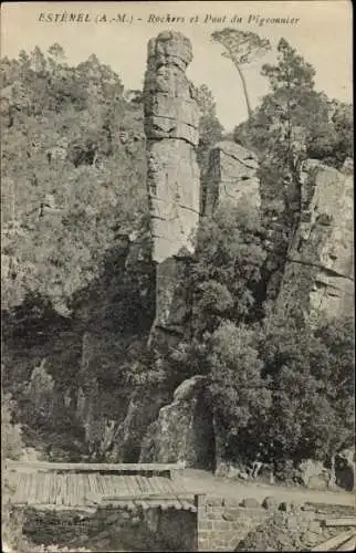 Ak Esterel Alpes-Maritimes, Felsen, Pont du Pigeonnier