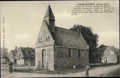Ak Dampcourt Chauny Aisne, Rechteckige Kapelle