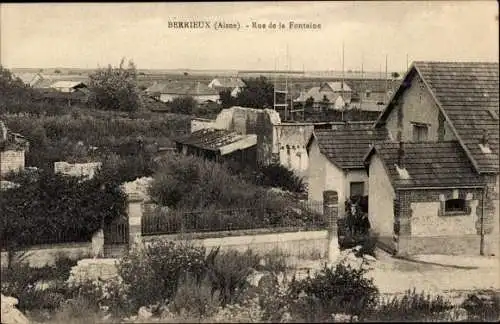 Ak Berrieux Aisne, Rue de la Fontaine