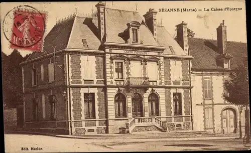 Ak Sézanne Marne, La Caisse d’Epargne