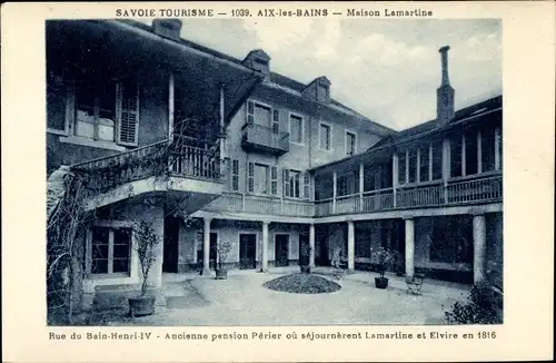 Ak Aix les Bains Savoie, Maison Lamartine