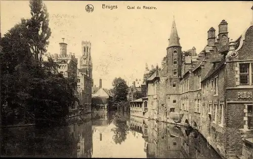 Ak Brügge Brügge Flandern Westflandern, Quai du Rosaire